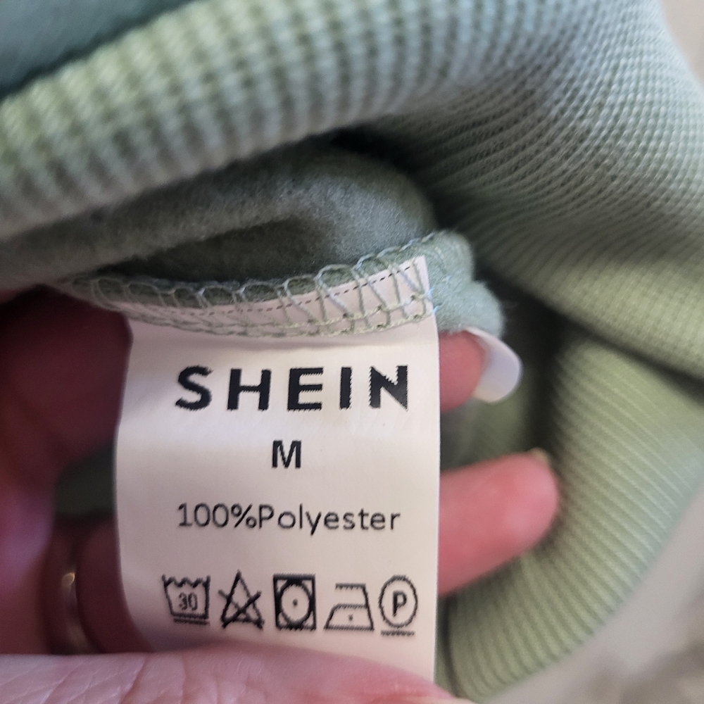 Green/ Leopard/ Striped Shein Hoodie Medium - Picture 4 of 4